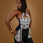 Ndebele Piece – Corset-Style Dungarees with Afrocentric Geometry